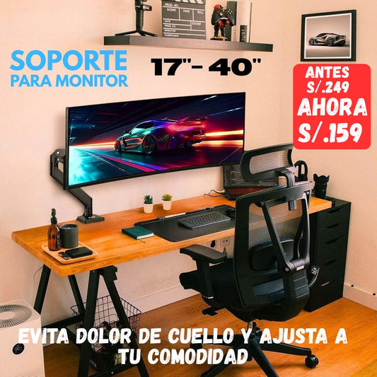 SOPORTE HIDRÁULICO PARA MONITOR DE 17" A 40"
