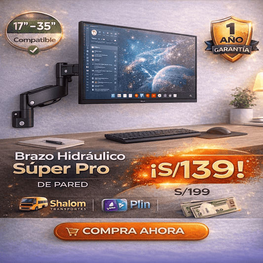 SOPORTE HIDRAULICO  PARA MONITOR  EN PARED 17 A 35"